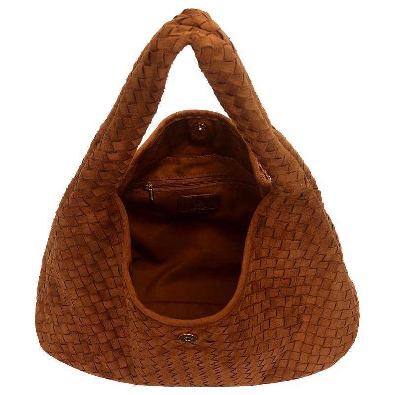 Bolsa feminina WJ caramelo com alça ajustável e bolso interno com zíper